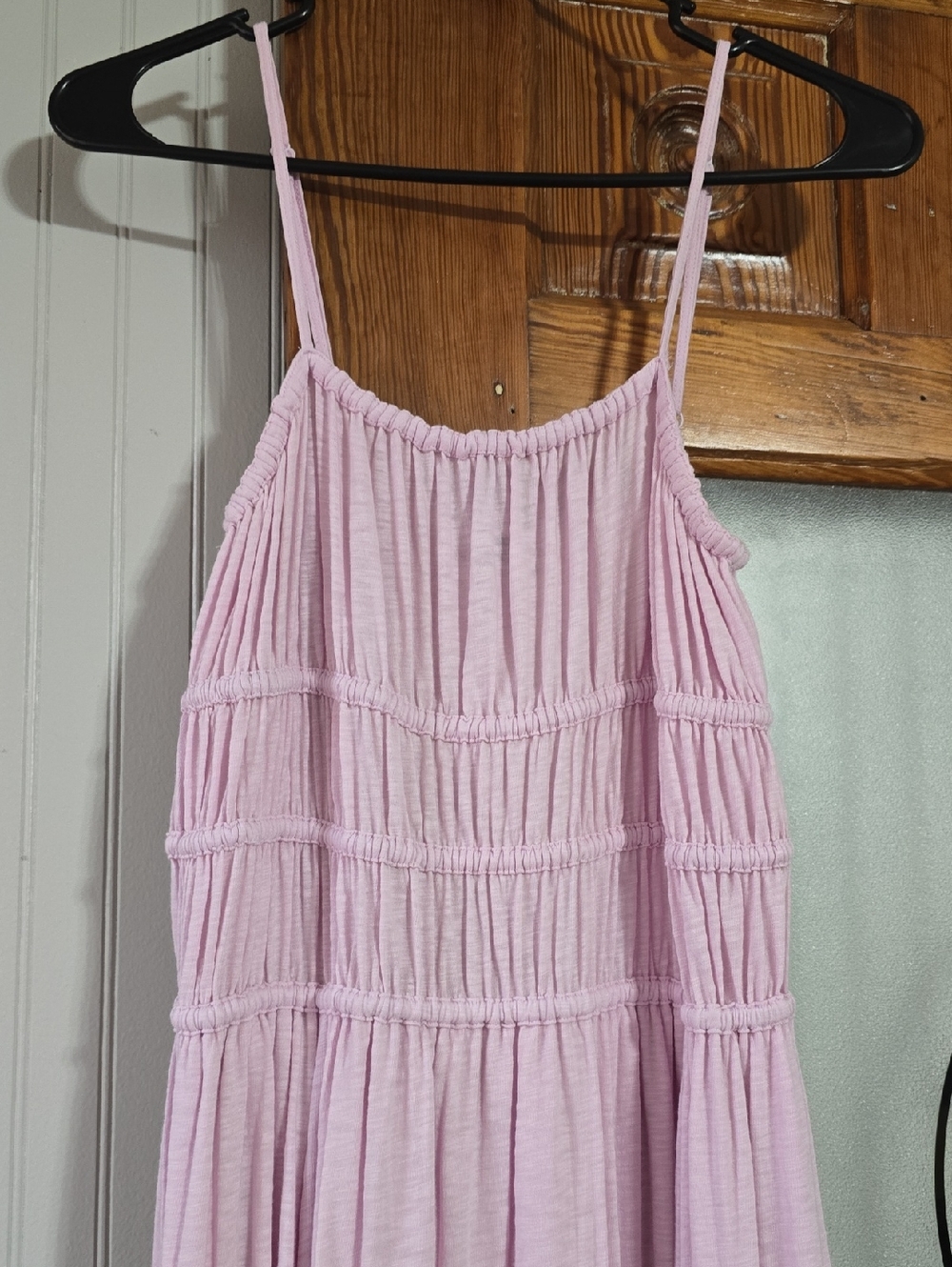 American Eagle Outfitters Light Pink Gathered Dress - Picture 5 of 7